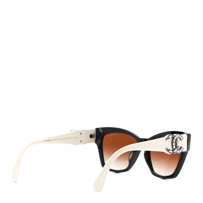 Chanel Acetate Square Cat Eye CC Sunglasses 5456 White 4 of 8