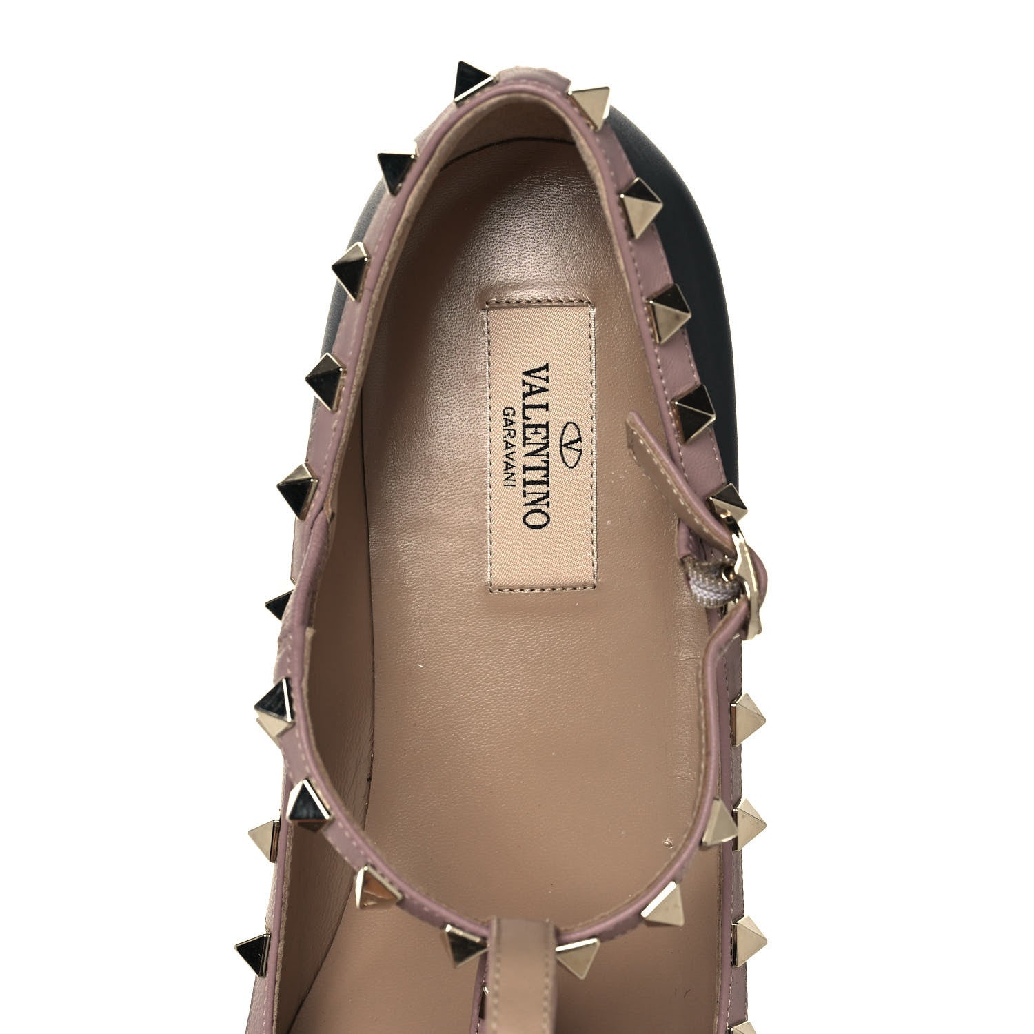 Valentino Garavani Nappa Rockstud Cage Ballerina Flats 41 Black Poudre 7 of 7