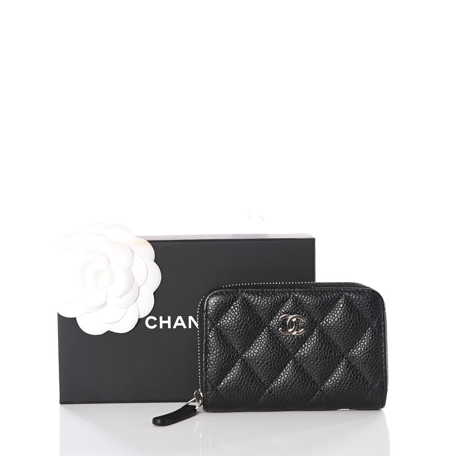 Chanel Caviar Quilted Zip Coin Purse Black 7 of 7