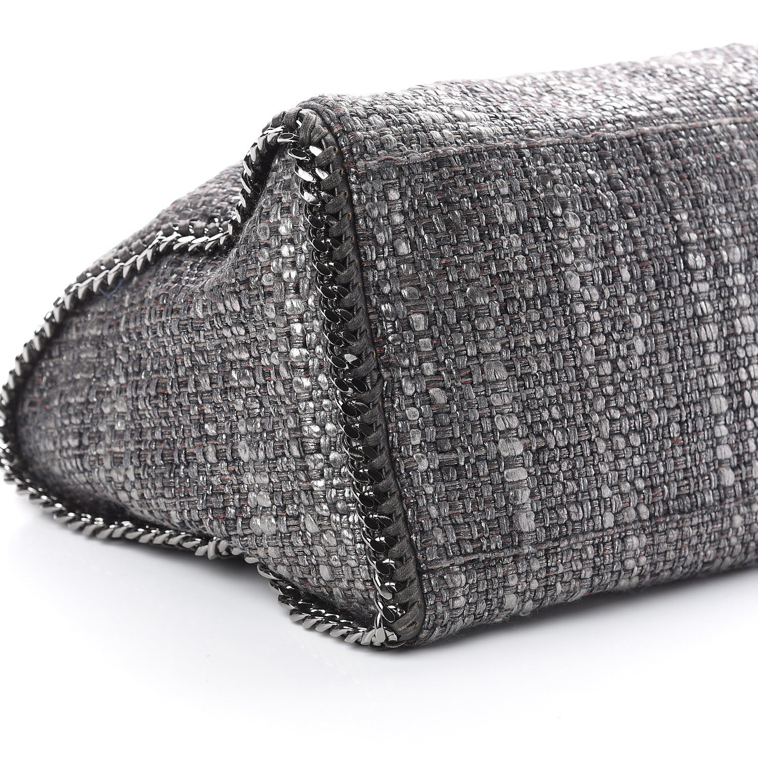 Stella McCartney Metallic Woven Boucle Boston Bag Dark Grey 7 of 8