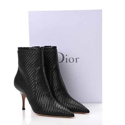 Christian Dior Lambskin Woven Ankle Boots 42 Black 10 of 10