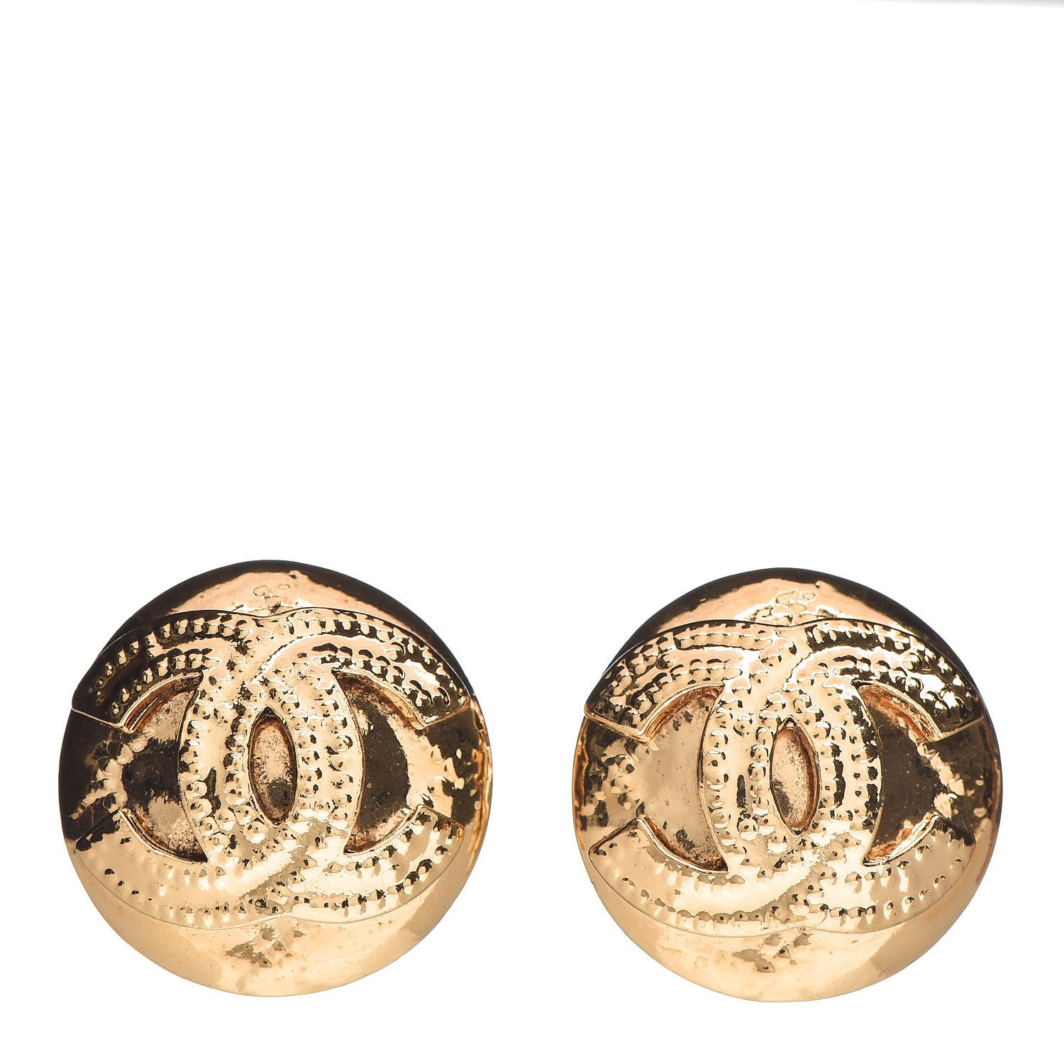 Chanel CC Clip On Earrings Gold 1 of 4