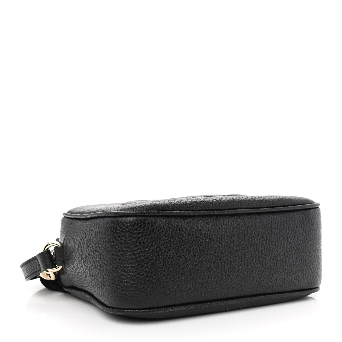 Pebbled Calfskin Small Soho Disco Bag Black