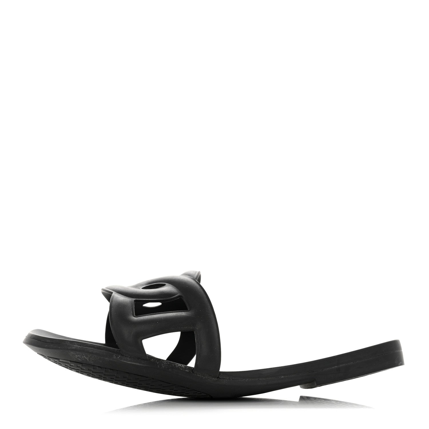 Hermes Rubber Aloha Sandals 36 Black 1 of 9