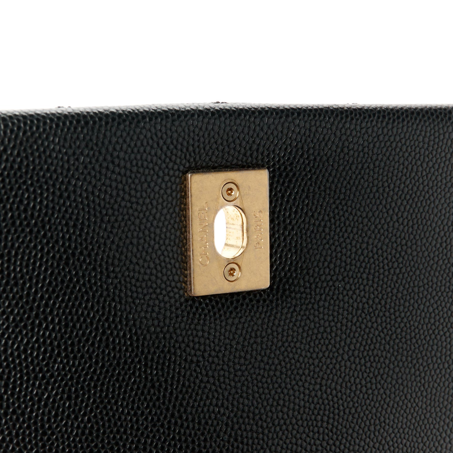 Caviar Lizard Embossed Quilted Small Coco Handle Flap Black