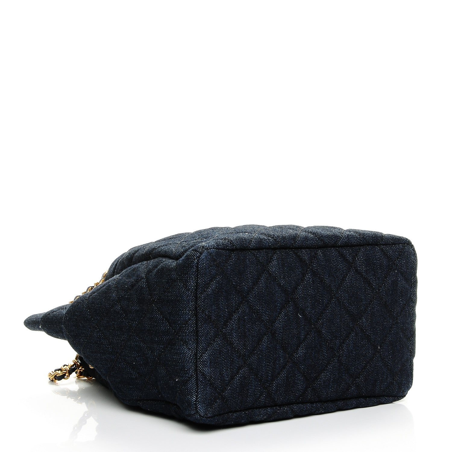 Chanel Washed Denim Quilted Small Urban Spirit Drawstring Bag Dark Blue 4 of 7