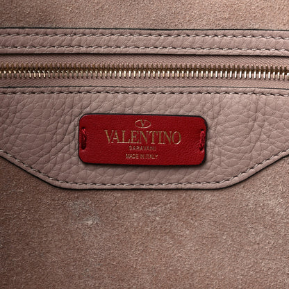 Valentino Garavani Grained Calfskin Rockstud Shoulder Tote Poudre 6 of 12
