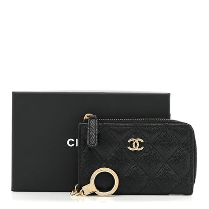 Chanel Caviar Quilted Zipped Key Holder Case Black 12 of 12