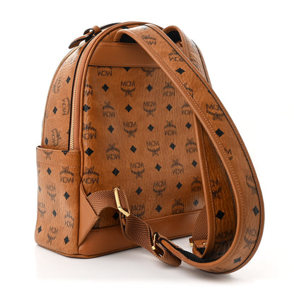 MCM Visetos Mens Medium Stark Backpack Cognac 3 of 12