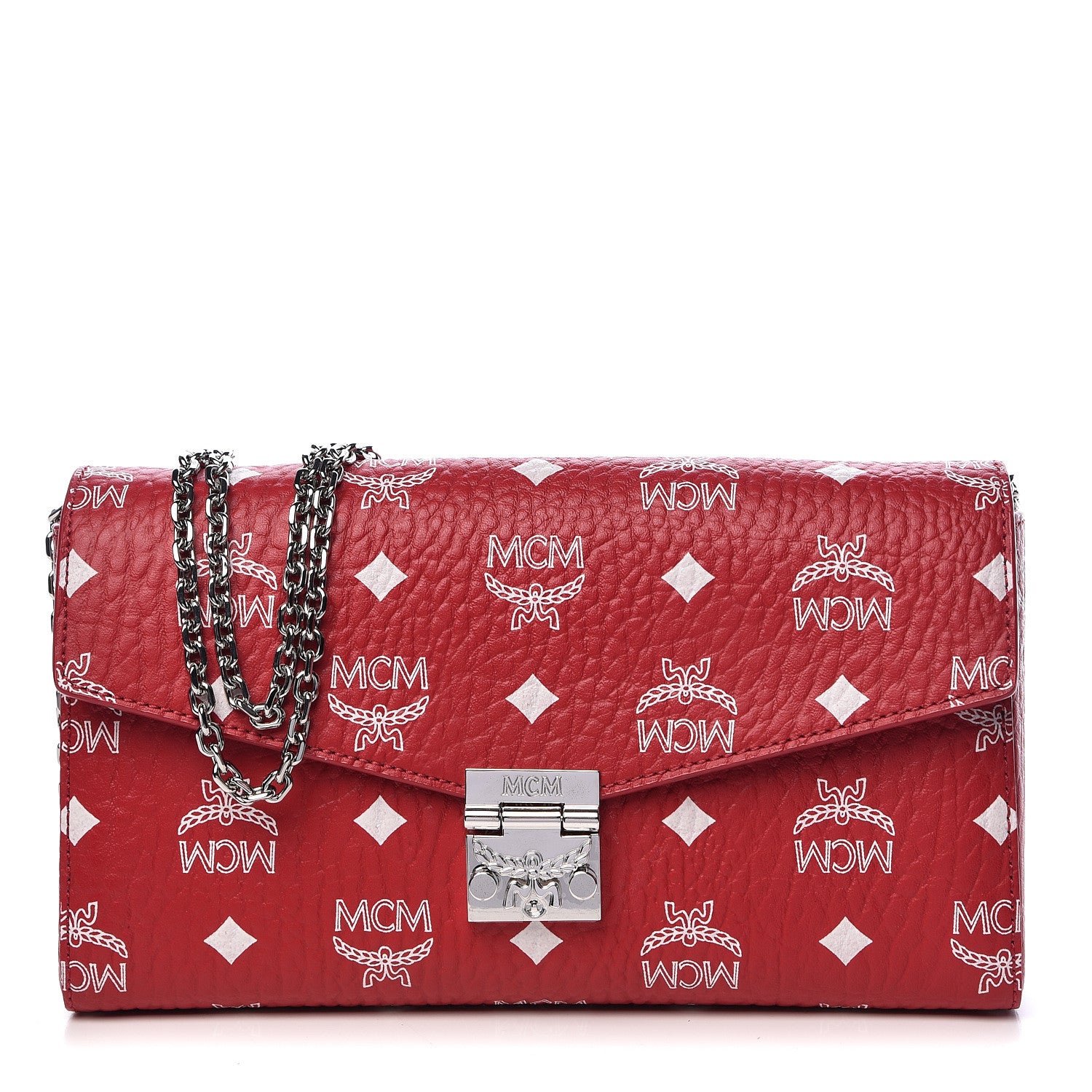 MCM Visetos Monogram Medium Millie Crossbody Bag Ruby Red 1 of 10