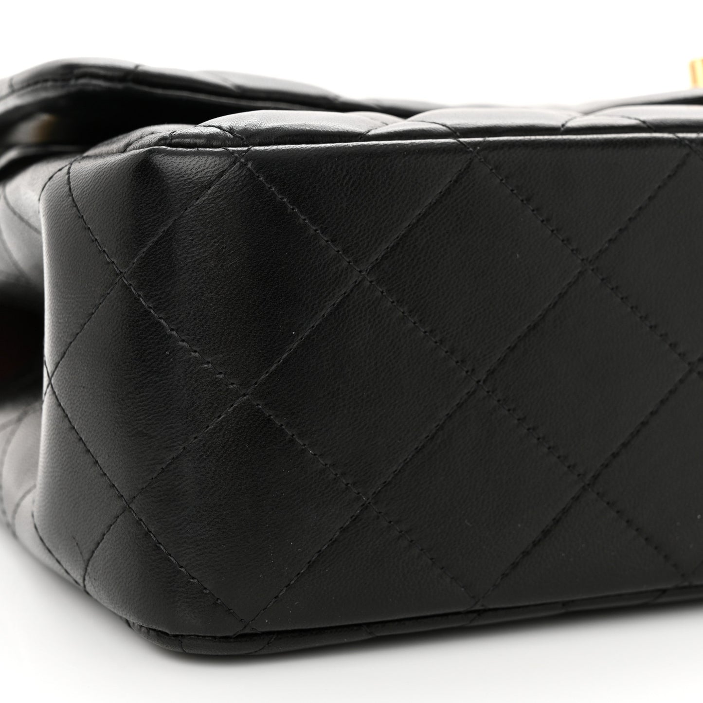 Lambskin Quilted Jumbo Double Flap Black