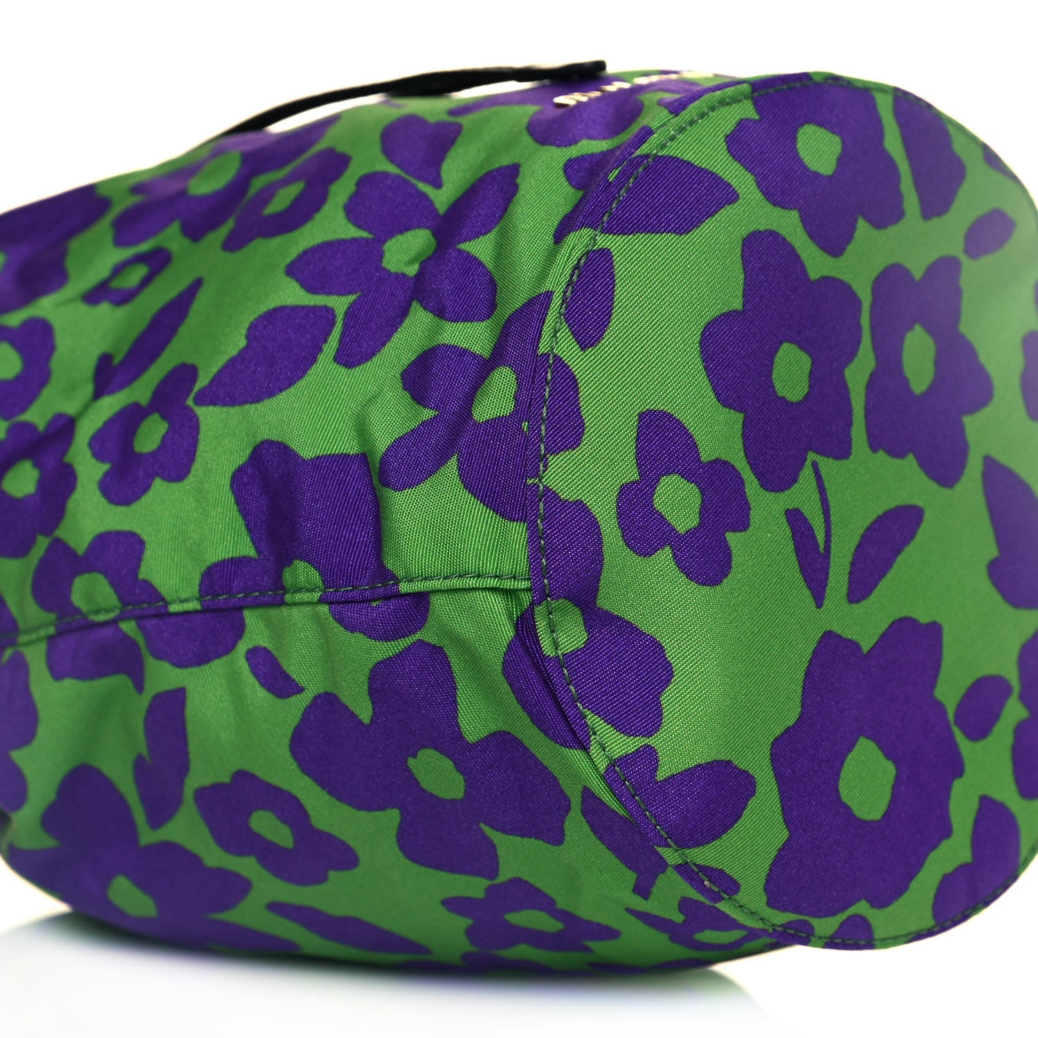Miu Miu Tessuto Nylon Faille Print Pouch Verde Anemone 9 of 10