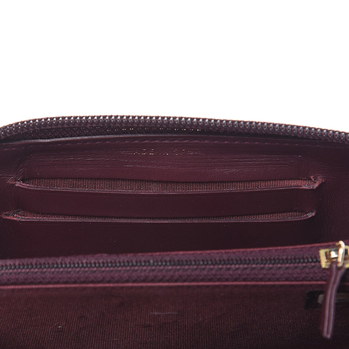 Caviar Quilted Small Boy Zip Around Wallet Dark Purple