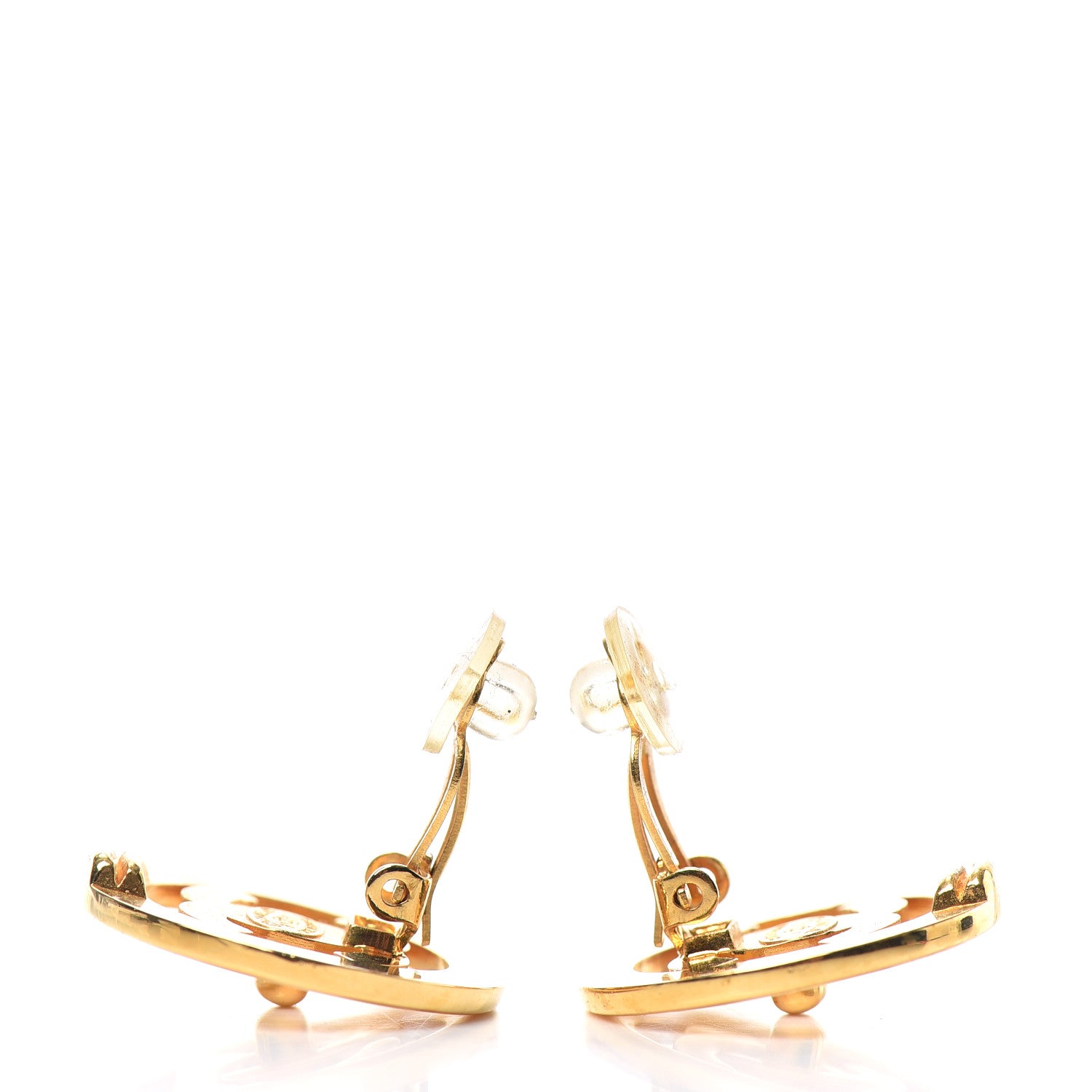 Chanel Turnlock Large Clip On Earrings Gold 3 of 4