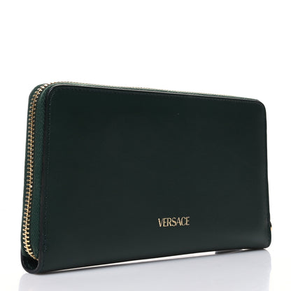 Versace Calfskin Medusa Zip Around Wallet Green 3 of 10