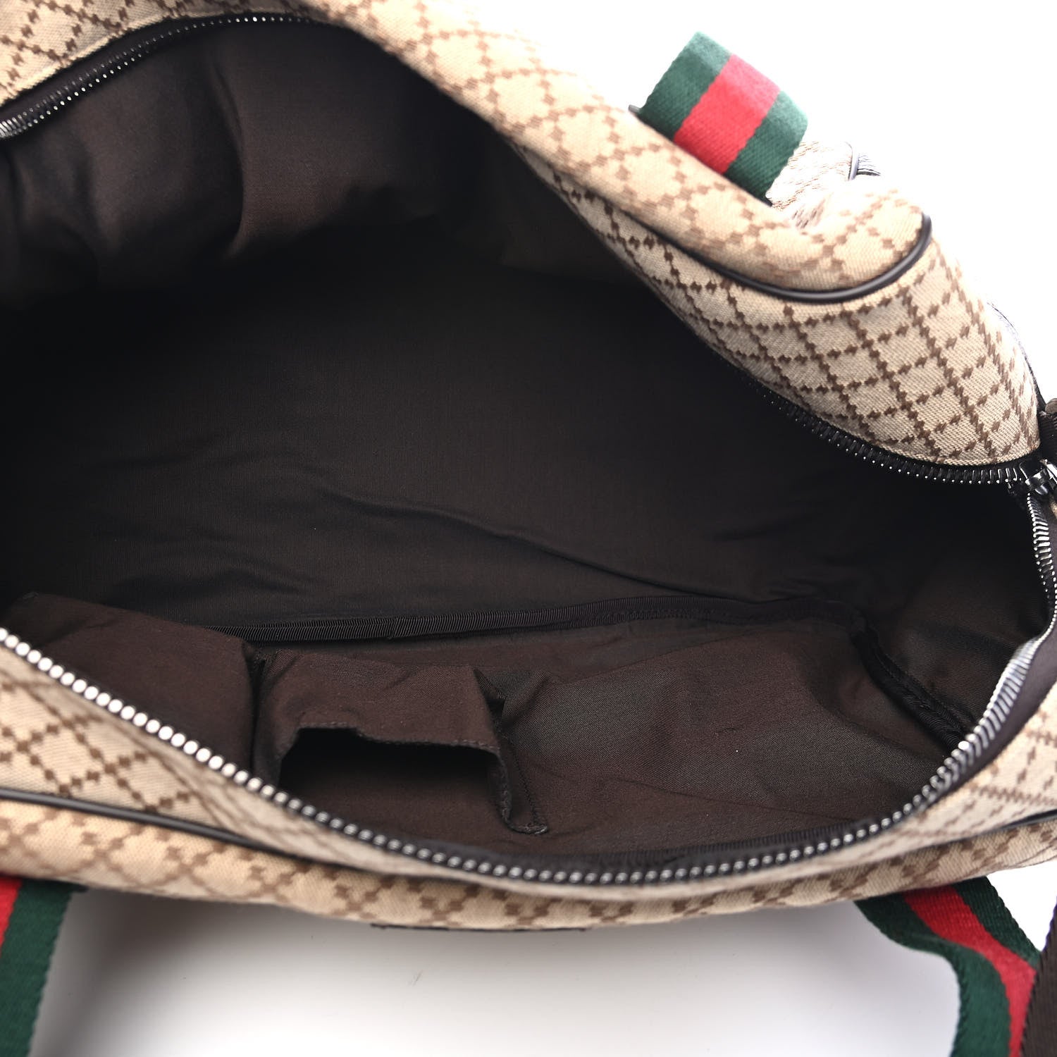 Gucci Diamante Large Web Carry On Duffle Bag Brown 5 of 9