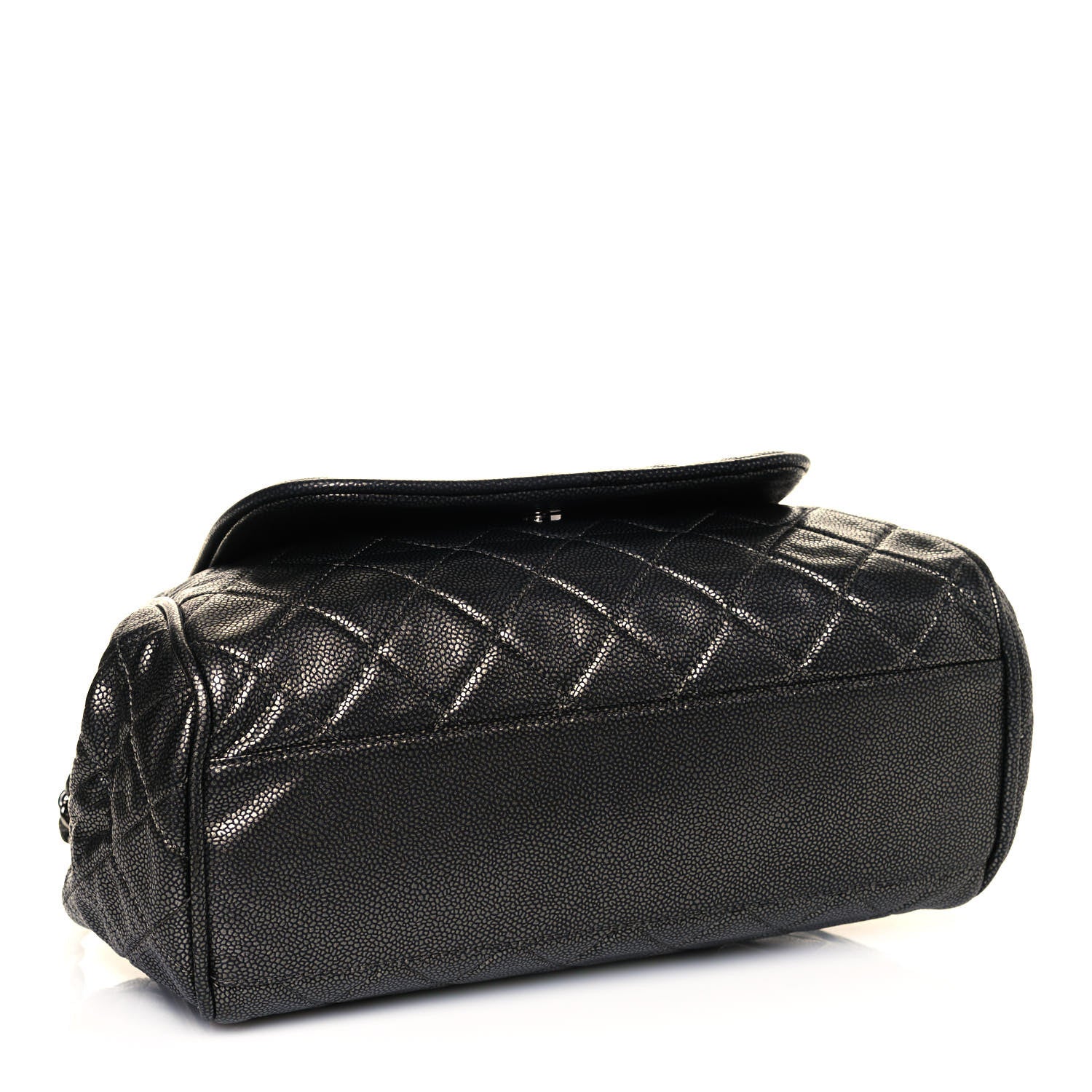 Chanel Metallic Caviar Quilted Timeless Accordion Flap Dark Silver 3 of 13