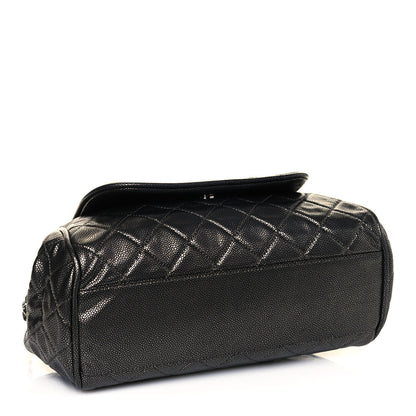 Chanel Metallic Caviar Quilted Timeless Accordion Flap Dark Silver 3 of 13