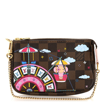 Louis Vuitton Damier Ebene 2020 Christmas Animation Big Wheel Mini Pochette Accessories Rose Ballerine 1 of 8