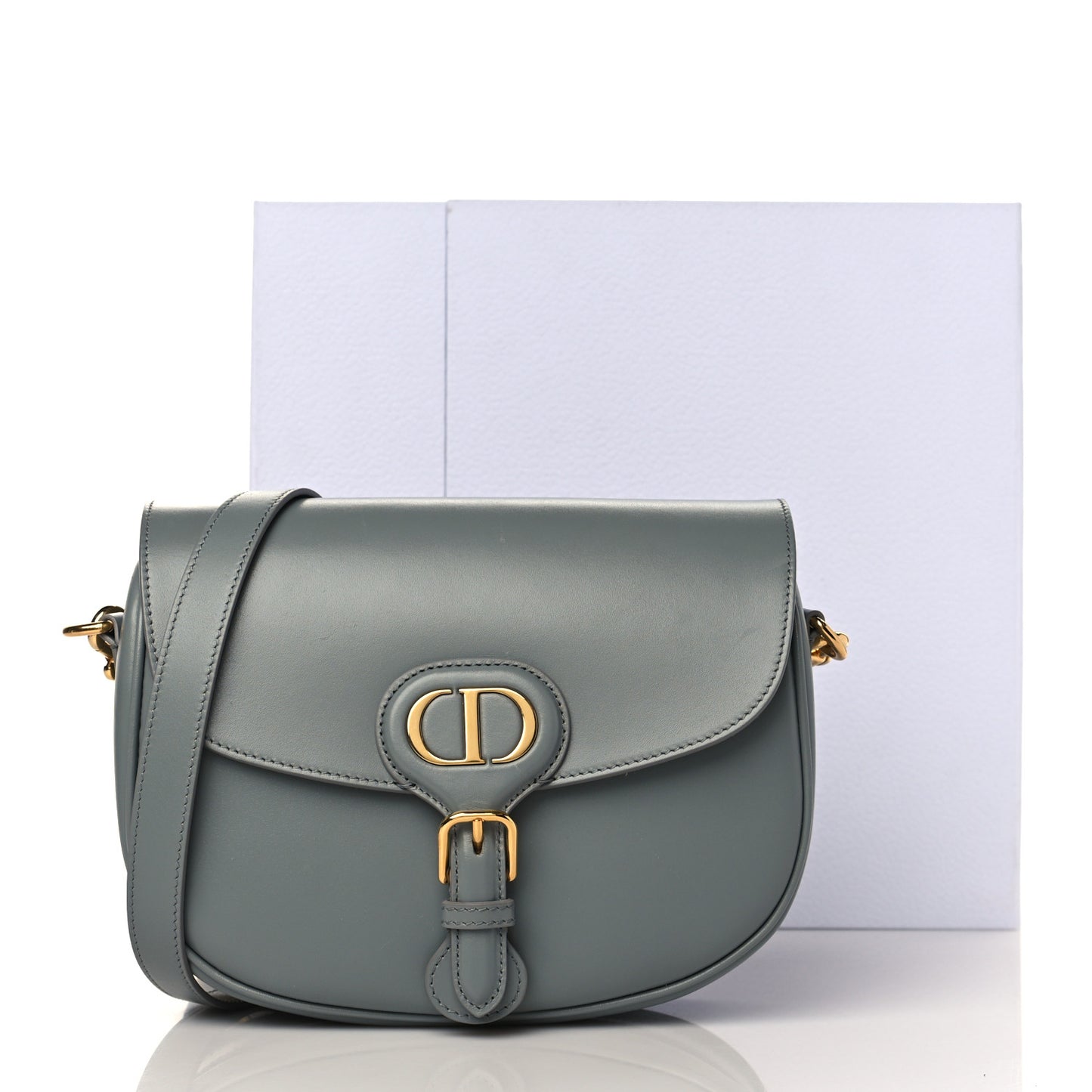 Box Calfskin Medium Bobby Flap Gray