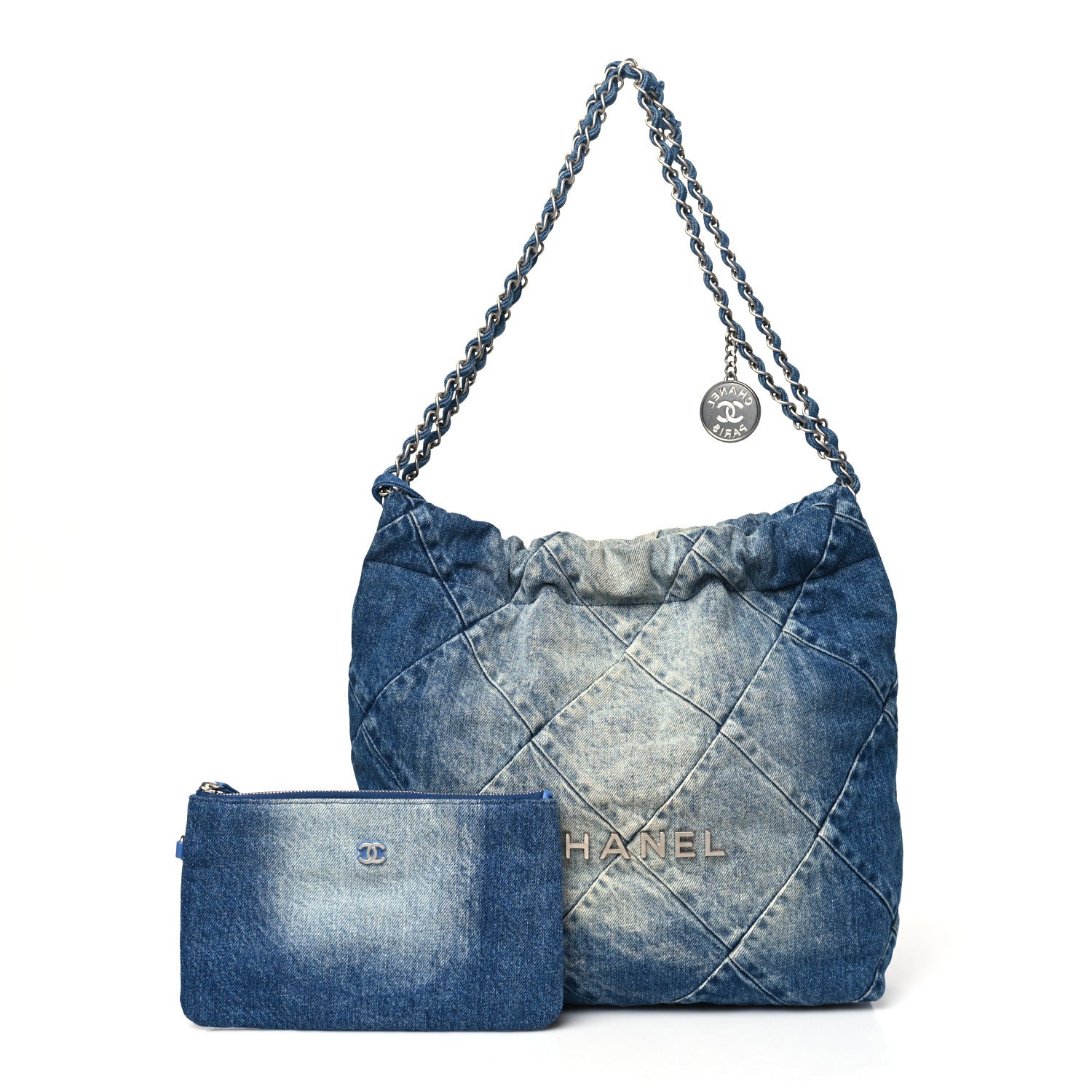 Chanel Denim Quilted Small Chanel 22 Blue 3 of 11