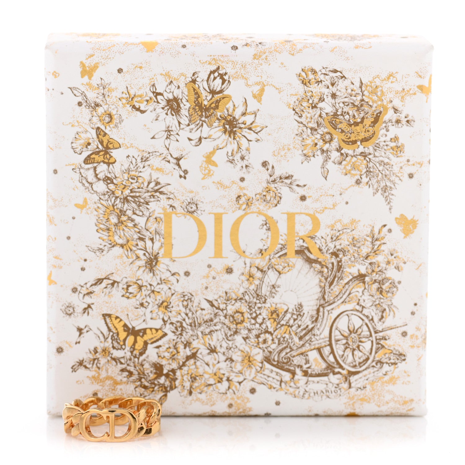 Christian Dior Metal Danseuse Etoile Chain Ring 7 Gold 5 of 5