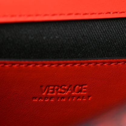 Versace Coated Canvas La Greca Signature Top Handle Bag Blue Red 6 of 13