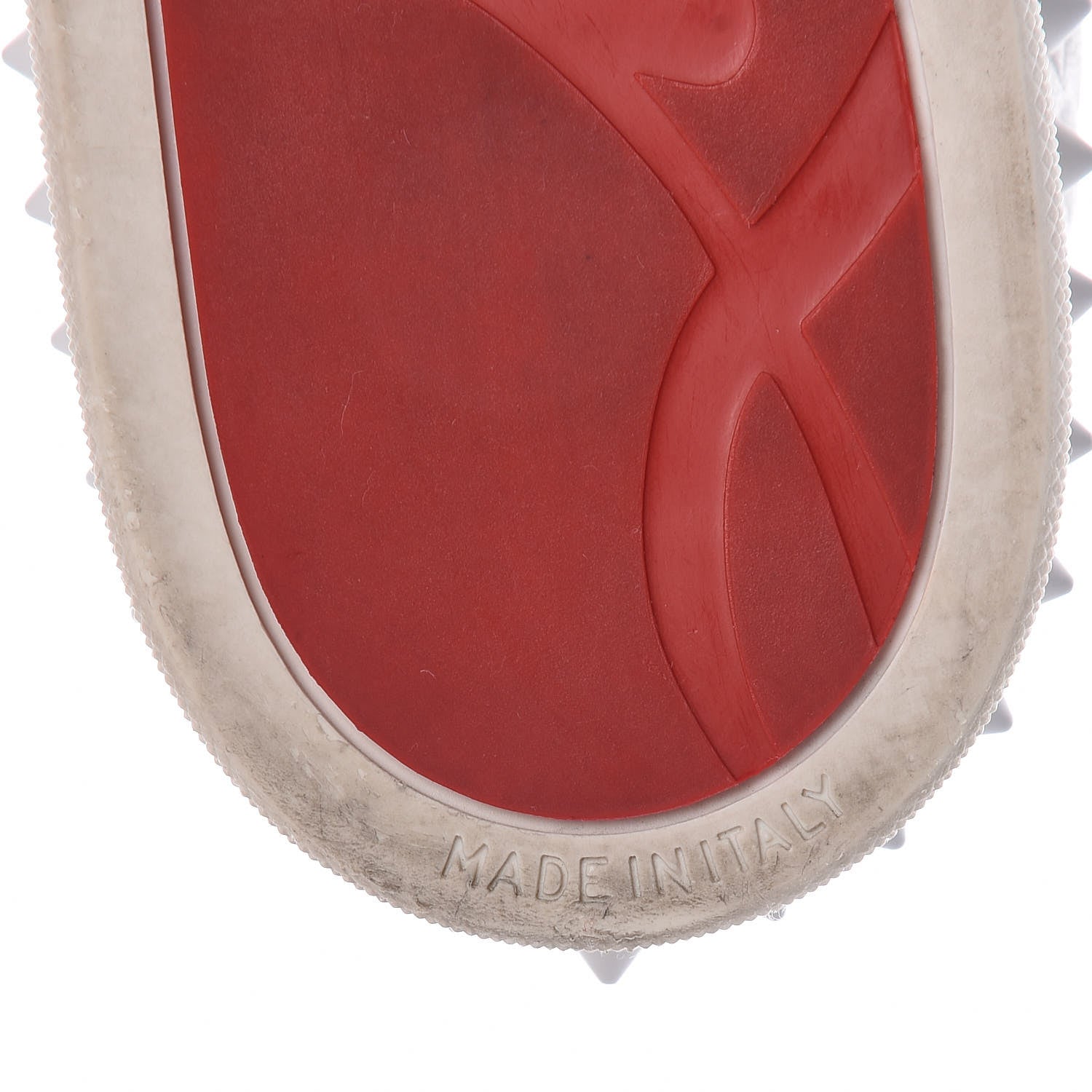Christian Louboutin Nappa Scallop Embossed Spikes Roller Boat Flat 39 White 7 of 18