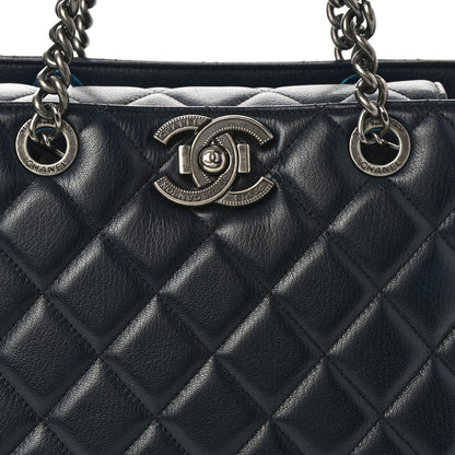 Chanel Goatskin Quilted Large City Rock Shopping Bag Navy 7 of 7
