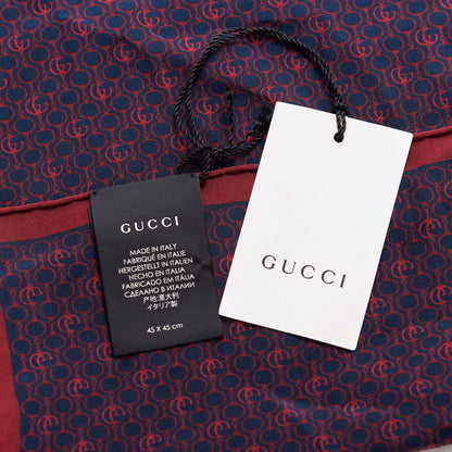 Gucci Silk GG Print Scarf Blue Red 3 of 4