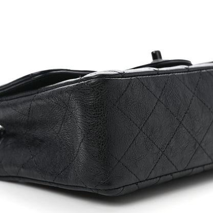 Chanel Crumpled Calfskin Quilted Mini Rectangular Flap So Black 8 of 9