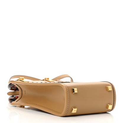 Fendi Vitello King Plexiglass Logo Embossed Mini Fendi Sunshine Shopper Tote Miele Scuro 4 of 10