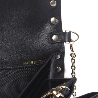 Valentino Garavani Vitello Rockstud Flap Wallet On Chain Ivory Black 8 of 13