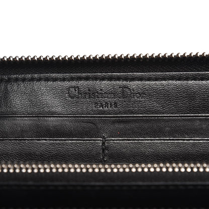 Christian Dior Lambskin Cannage Voyageur Wallet Black 6 of 11