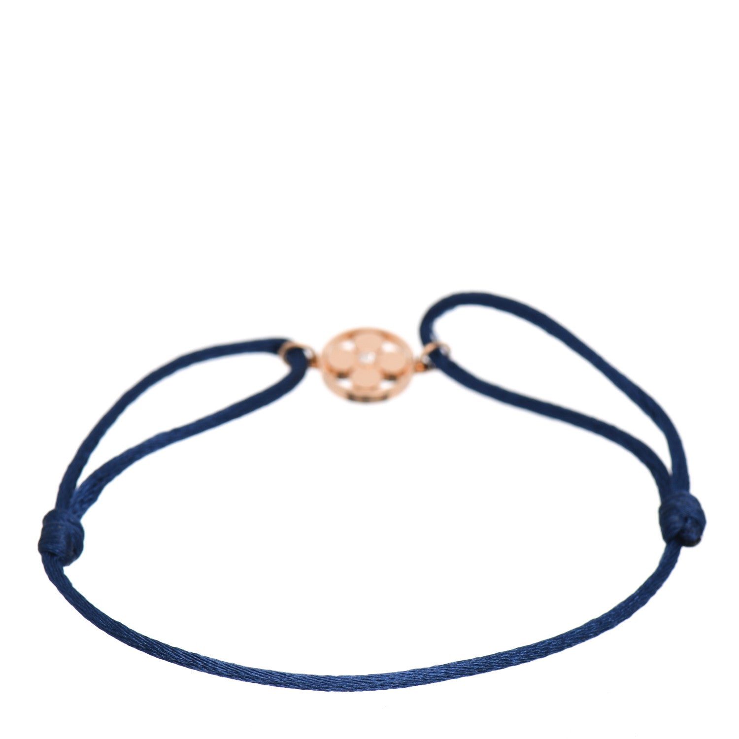 Louis Vuitton 18K Pink Gold Diamond Idylle Blossom Sun Cord Bracelet Blue 6 of 8