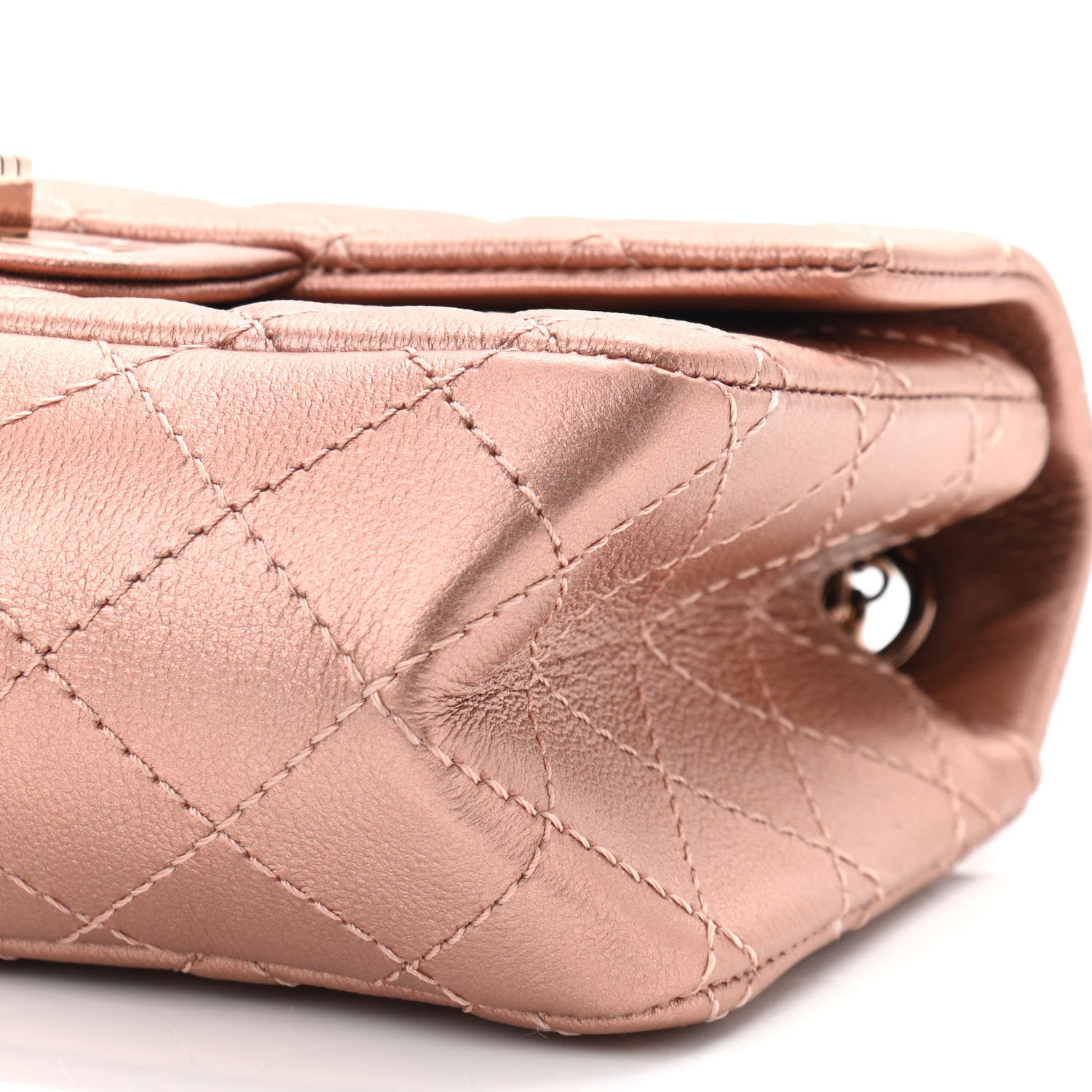 Chanel Metallic Grained Calfskin Quilted 2.55 Reissue Mini Flap Copper Pink 10 of 11