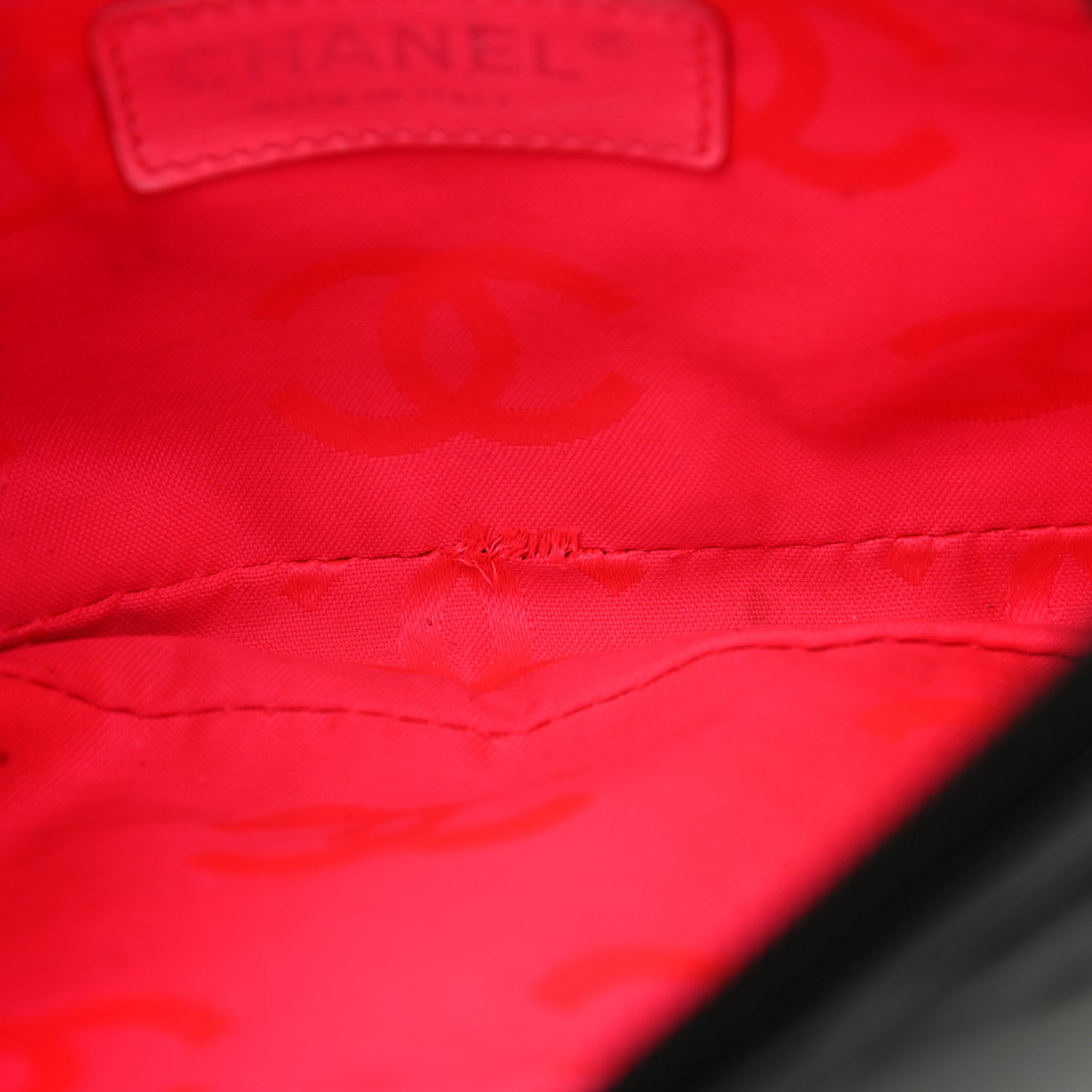 Calfskin Quilted Cambon Pochette Black White