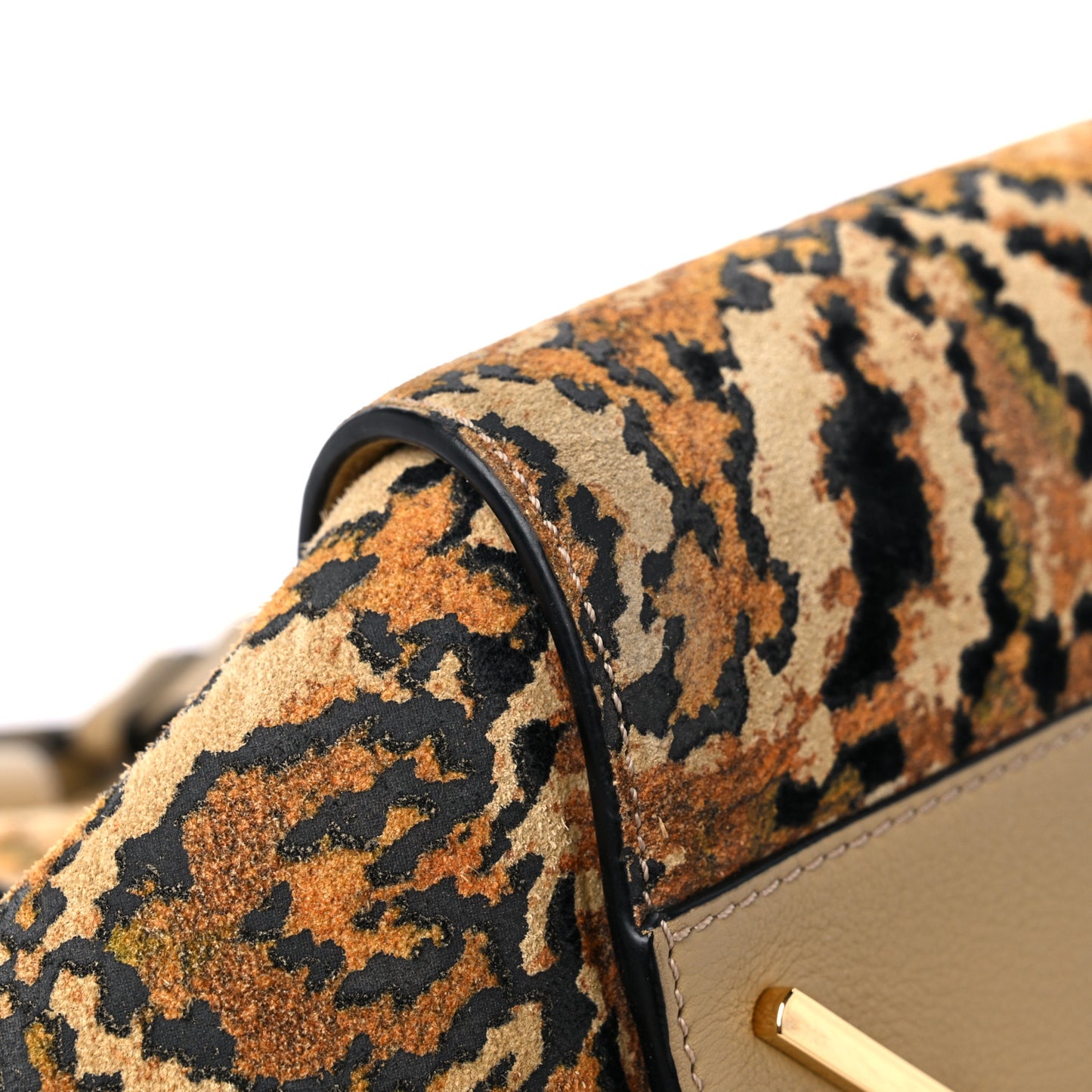 Suede Tapestry Small Hammock Shoulder Bag Multicolor