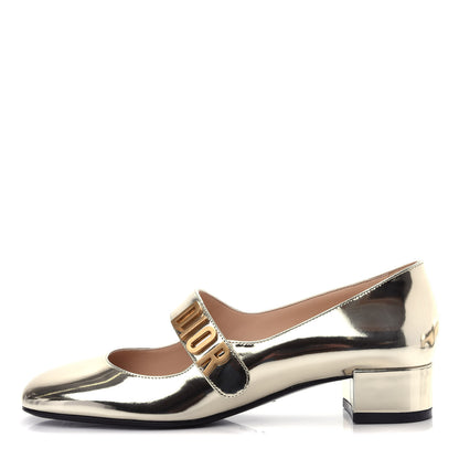 Christian Dior Mirror Finish Calfskin Baby-D Ballet Pumps 36 Stardust Gold 1 of 11
