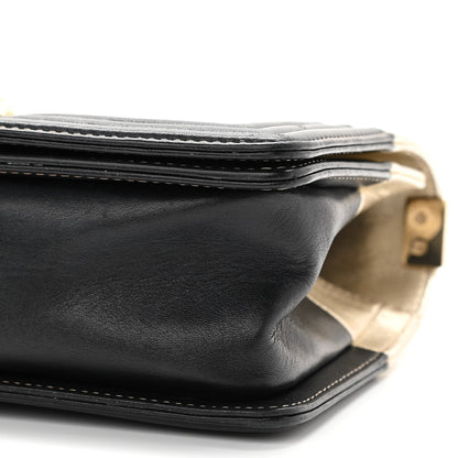 Chanel Metallic Goatskin Calfskin Medium Boy Flap Gold Black 10 of 16