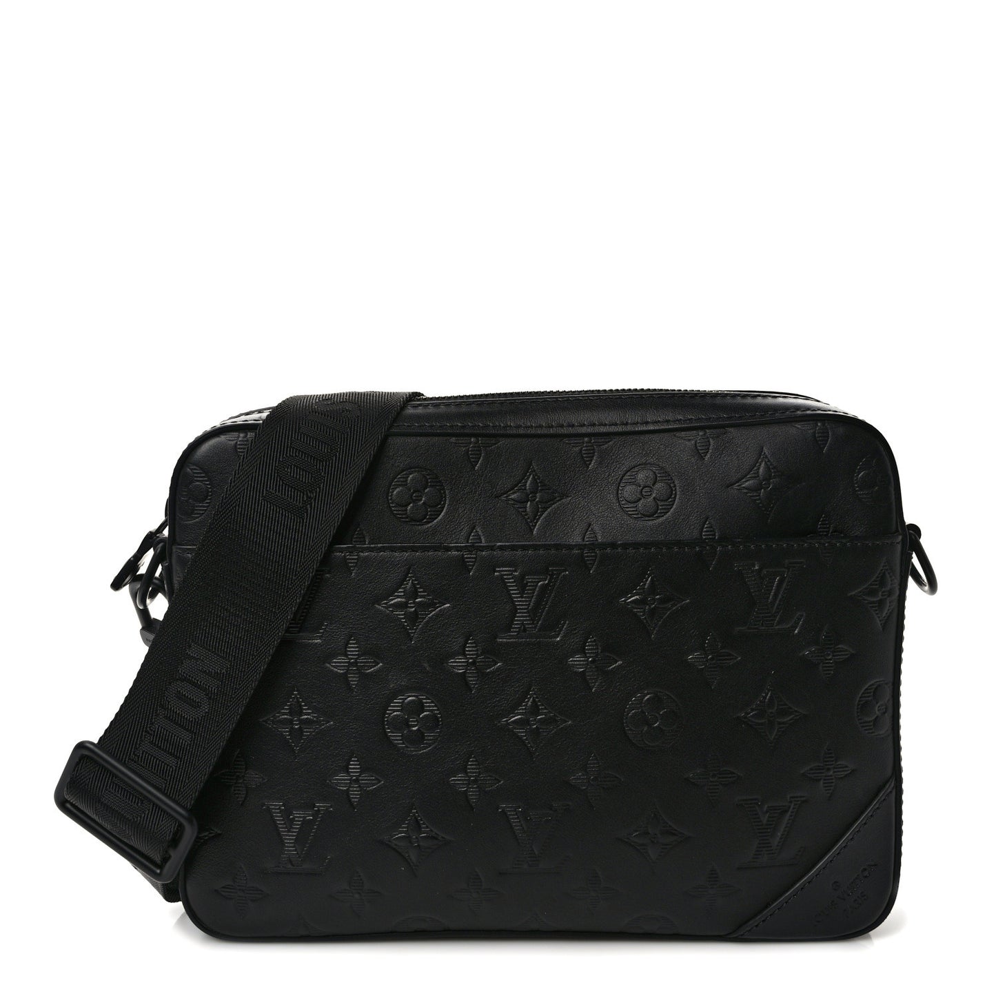 Calfskin Monogram Shadow Duo Messenger Black
