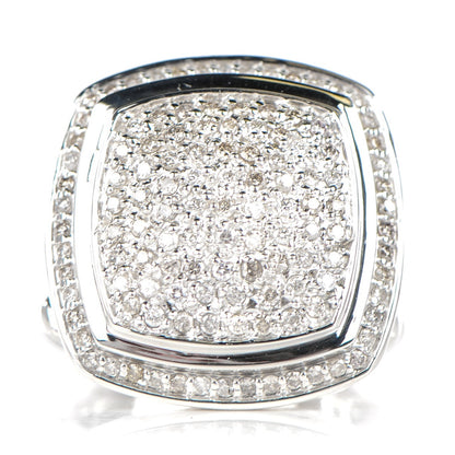 David Yurman Sterling Silver Diamond 17mm Albion Pave Ring 53 6.5 1 of 5