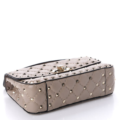 Valentino Garavani Nappa Small Rockstud Spike Shoulder Bag Poudre 4 of 10