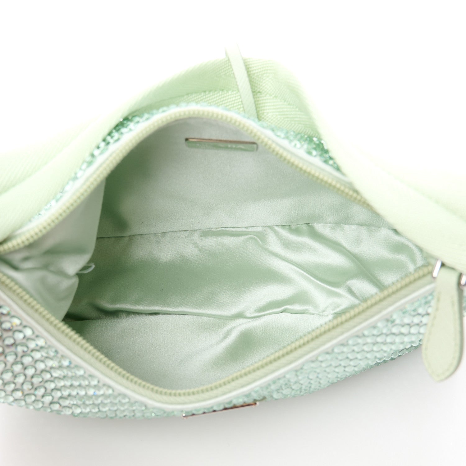 Prada Satin Crystal Mini Re-Edition 2000 Bag Acqua 5 of 11