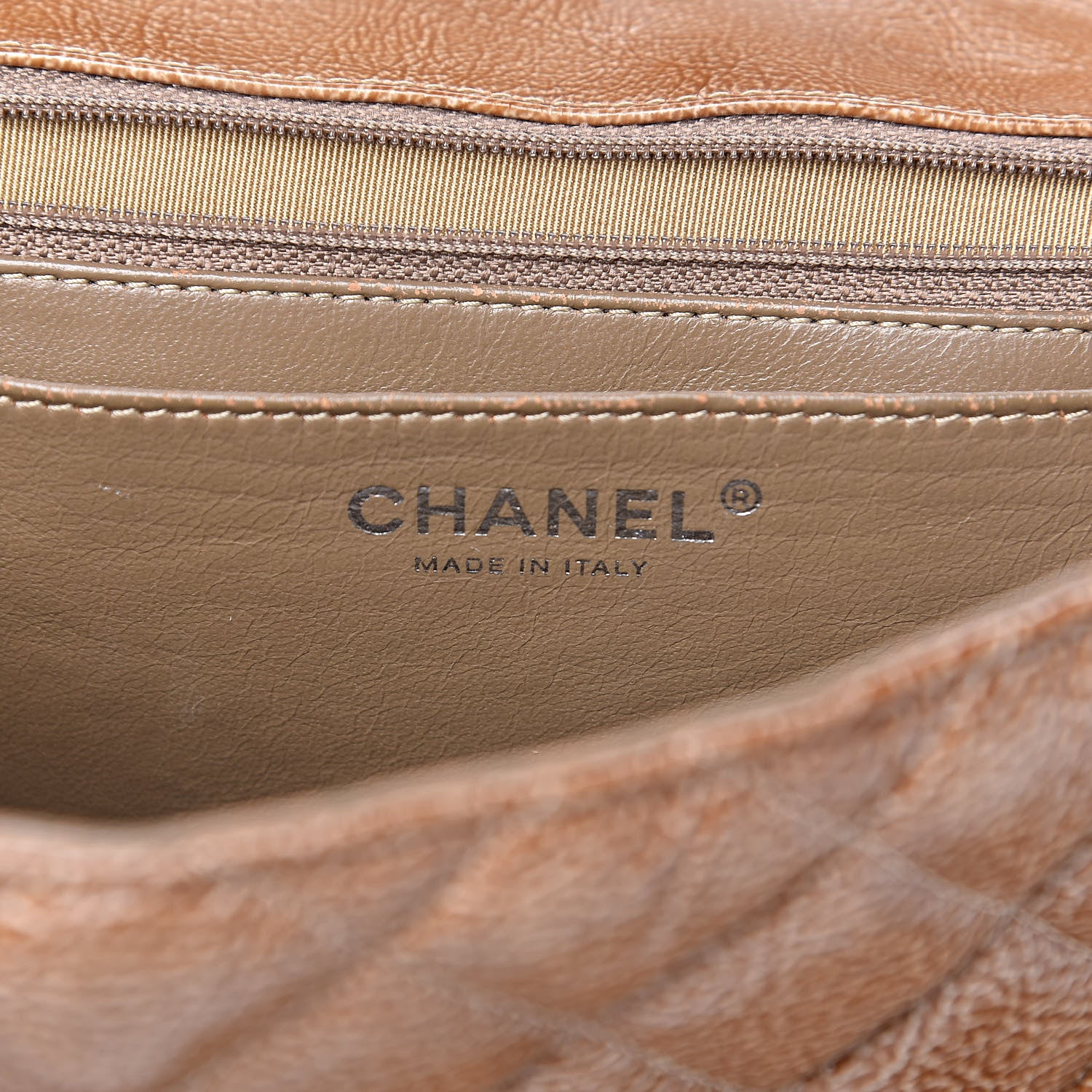 Chanel Crinkled Patent Quilted Jumbo Single Flap Light Beige 7 of 14