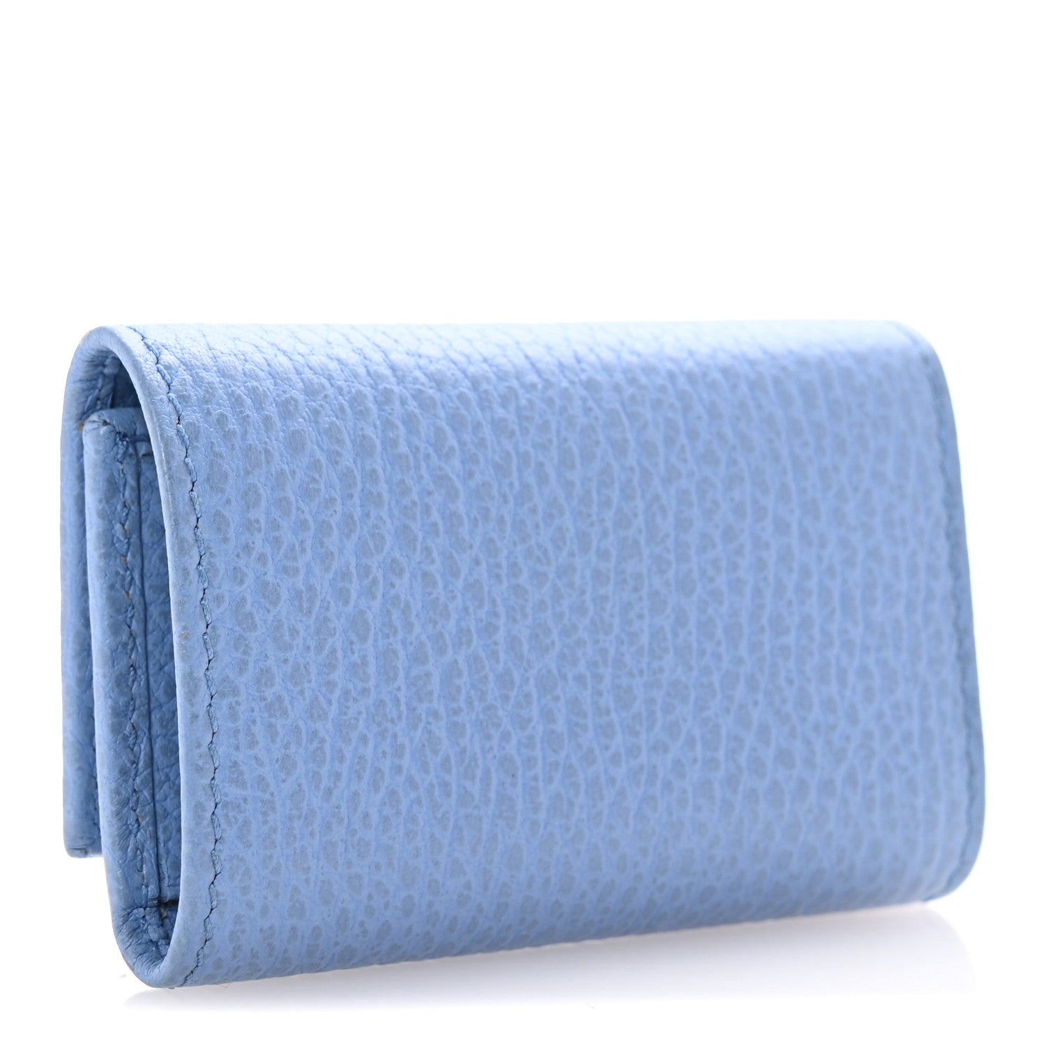 Gucci Pebbled Calfskin GG Marmont 6 Key Holder Mineral Blue 3 of 7