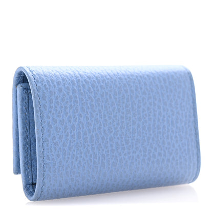 Gucci Pebbled Calfskin GG Marmont 6 Key Holder Mineral Blue 3 of 7