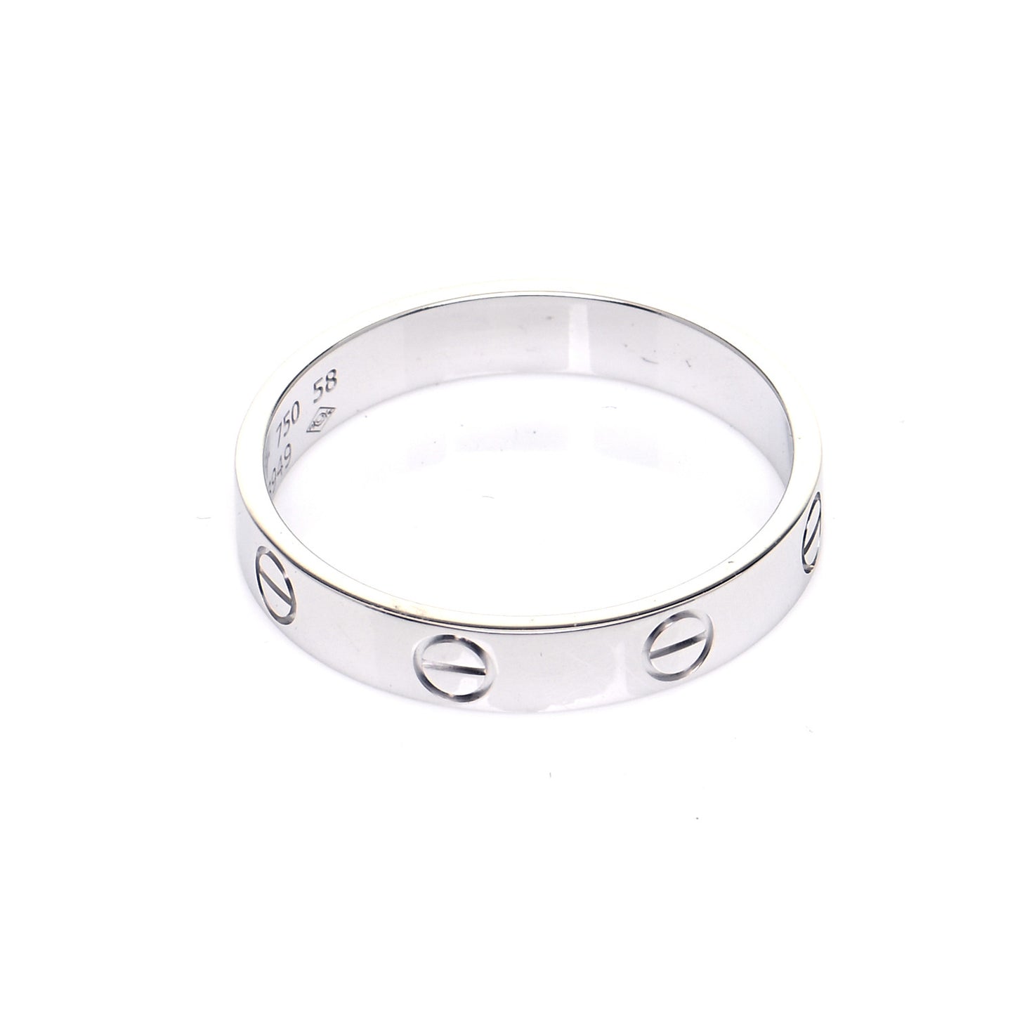 18K White Gold 3.5mm LOVE Wedding Band Ring 58 8.25