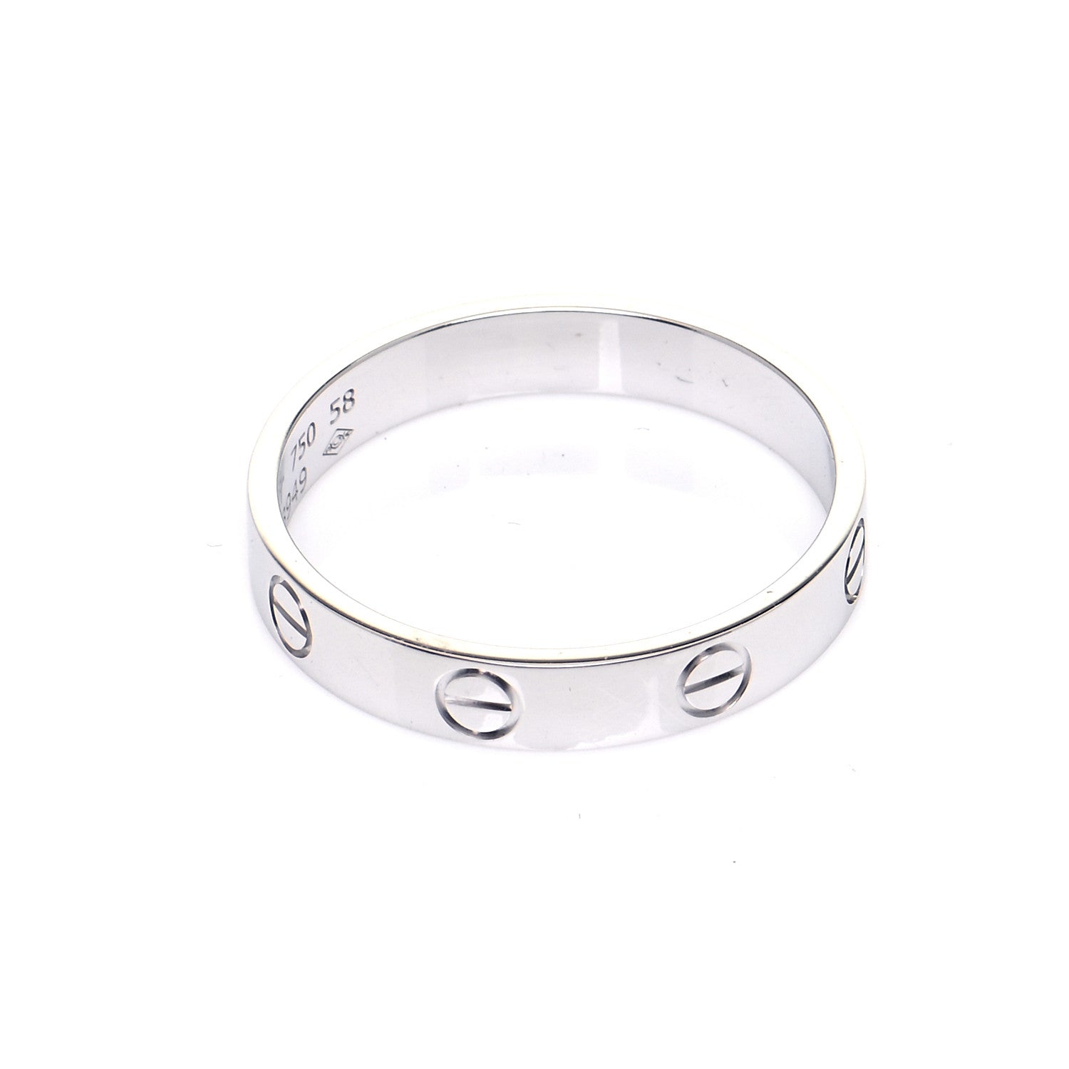 Cartier 18K White Gold 3.5mm LOVE Wedding Band Ring 58 8.25 10 of 11