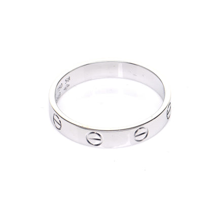 Cartier 18K White Gold 3.5mm LOVE Wedding Band Ring 58 8.25 10 of 11